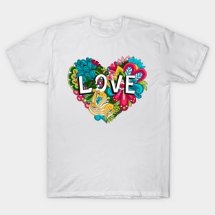 doodle love heart shape T-Shirt